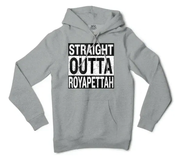 Straight Outta Royapettah Men/Unisex Hoodie in Grey Heather Color