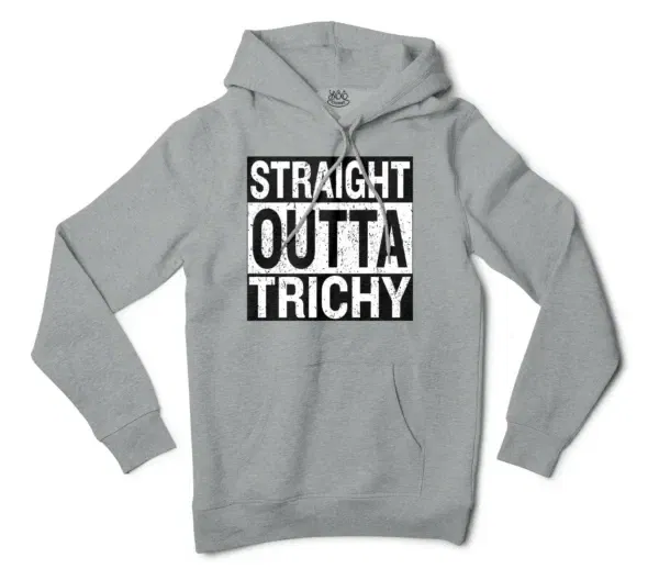 Straight Outta Trichy Men/Unisex Hoodie in Grey Heather Color