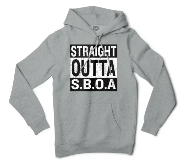 Straight Outta Sboa Men/Unisex Hoodie in Grey Heather Color