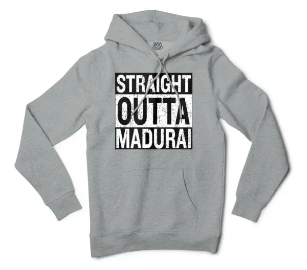 Straight Outta Madurai Men/Unisex Hoodie in Grey Heather Color