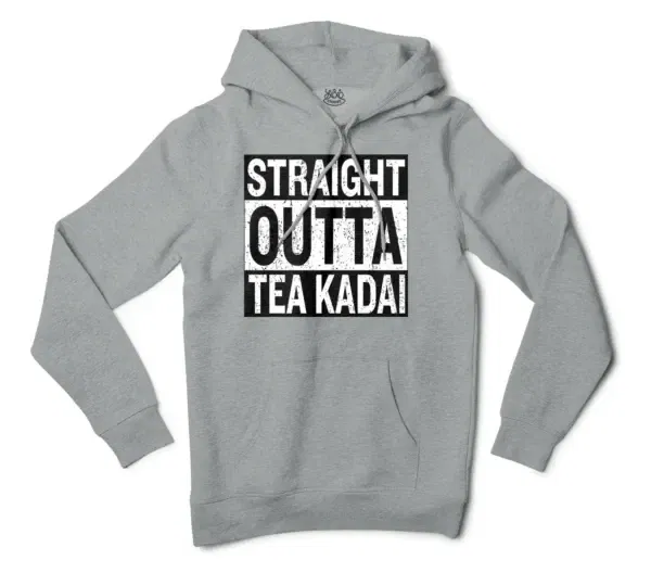 Straight Outta Tea Kadai Men/Unisex Hoodie in Grey Heather Color