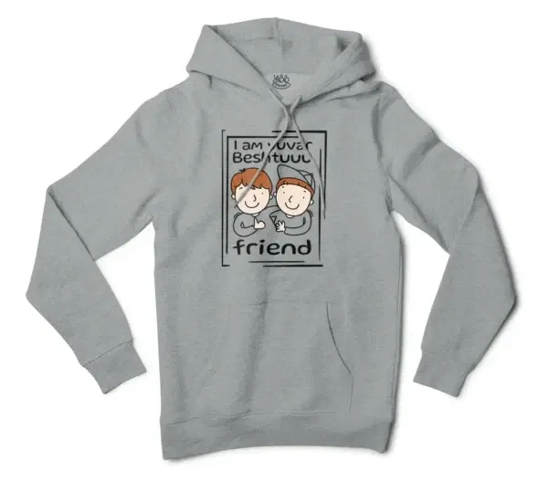 Iam Yuvar Best Friend Men/Unisex Hoodie in Grey Heather Color