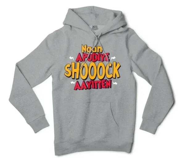 Naan Apudiye Shoooock Aayitten Men/Unisex Hoodie in Grey Heather Color