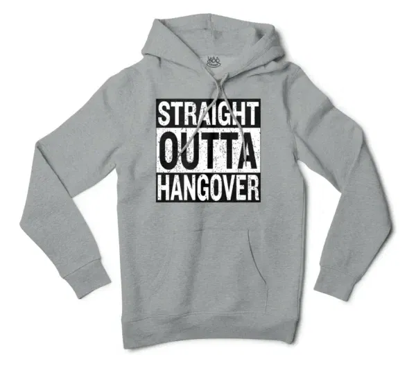 Straight Outta Hangover Men/Unisex Hoodie in Grey Heather Color