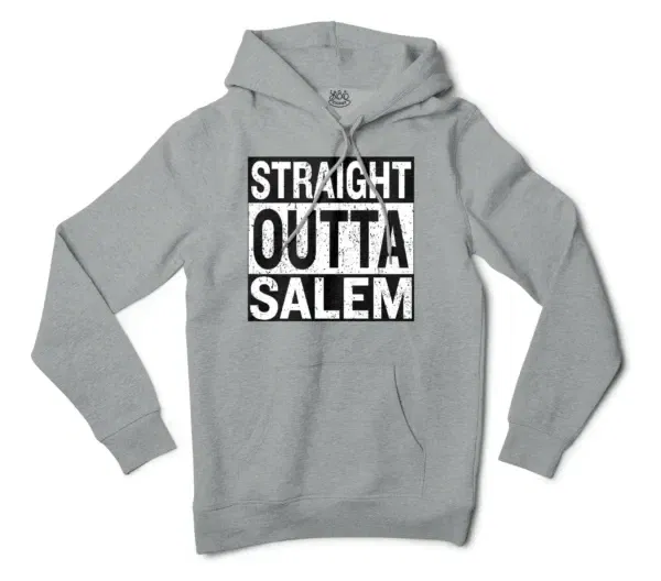 Straight Outta Salem Men/Unisex Hoodie in Grey Heather Color