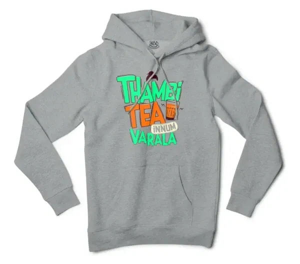 Thambi Tea Innum Varala Men/Unisex Hoodie in Grey Heather Color