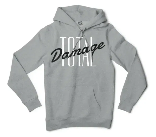 Total Damage Men/Unisex Hoodie in Grey Heather Color