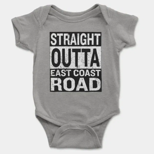 Straight Outta Ecr Short Sleeve Baby Onesie in Heather Color