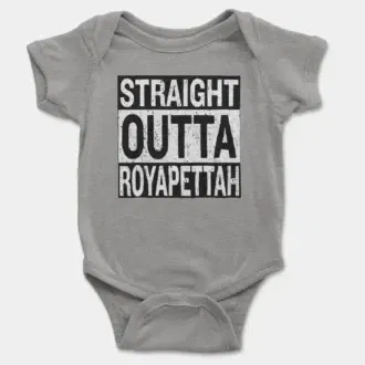 Straight Outta Royapettah Short Sleeve Baby Onesie in Heather Color