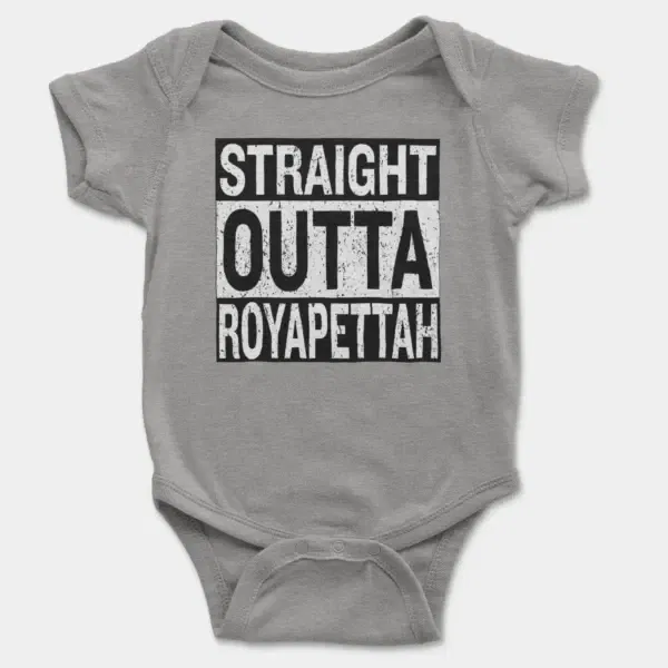 Straight Outta Royapettah Short Sleeve Baby Onesie in Heather Color