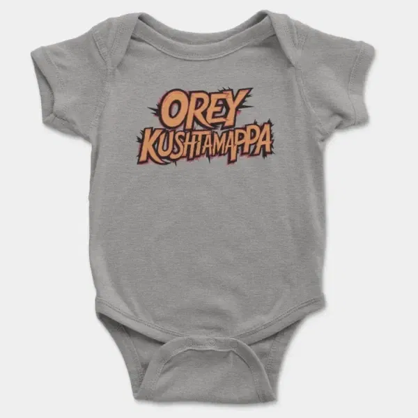 Ore Kushtamappa Short Sleeve Baby Onesie in Heather Color