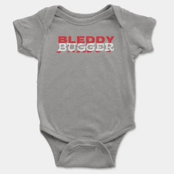 Bleddy Bugger Short Sleeve Baby Onesie in Heather Color