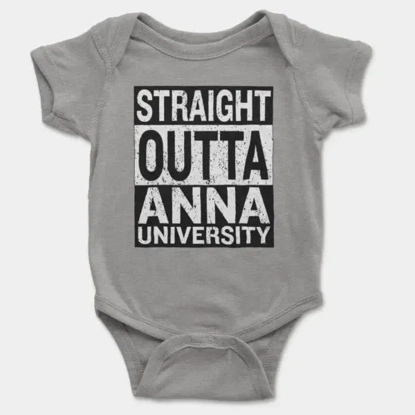 Straight Outta Anna University Short Sleeve Baby Onesie in Heather Color