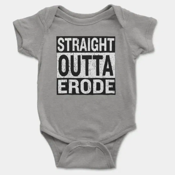 Straight Outta Erode Short Sleeve Baby Onesie in Heather Color