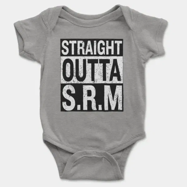 Straight Outta Srm University Short Sleeve Baby Onesie in Heather Color