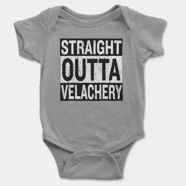 Straight Outta Velachery Short Sleeve Baby Onesie in Heather Color