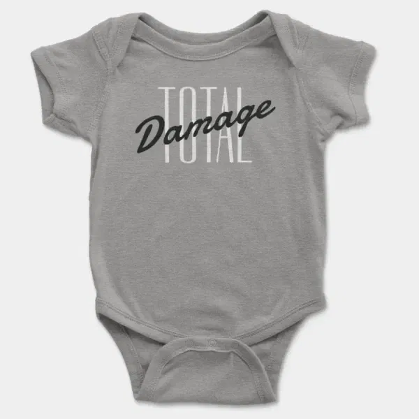 Total Damage Short Sleeve Baby Onesie in Heather Color