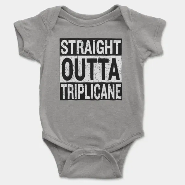 Straight Outta Triplicane Short Sleeve Baby Onesie in Heather Color