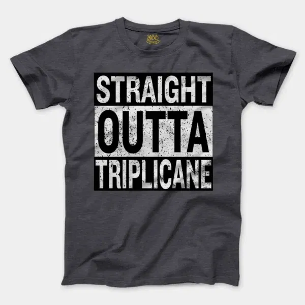 Straight Outta Triplicane Men/Unisex T-Shirt in Heather Dark Grey Color