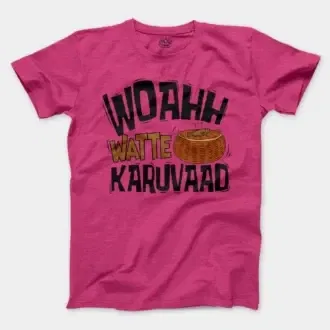 Woahh!! Watte Karuvaad Men/Unisex T-Shirt in Heather Heliconia Color