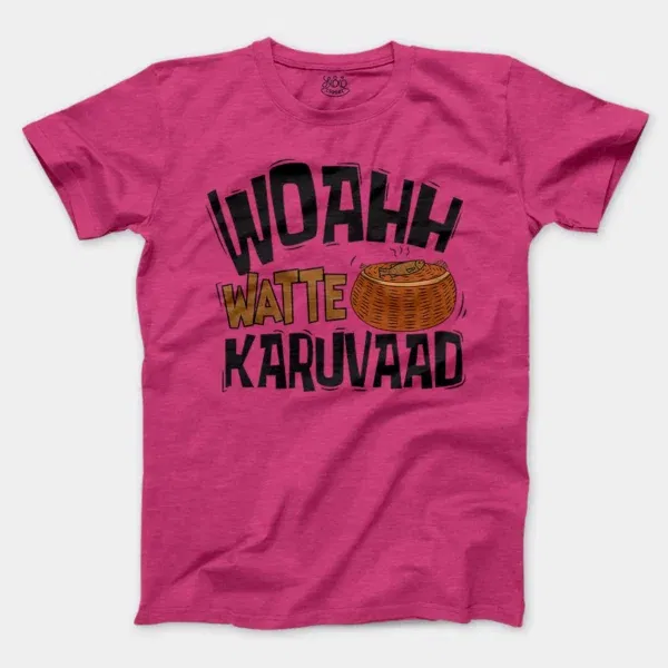 Woahh!! Watte Karuvaad Men/Unisex T-Shirt in Heather Heliconia Color