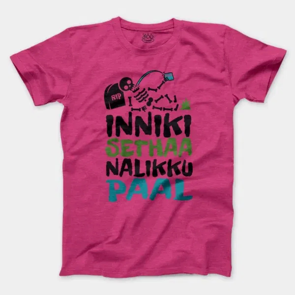 Inniki Setha Nalaiku Paal Men/Unisex T-Shirt in Heather Heliconia Color