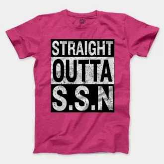 Straight Outta Ssn University Men/Unisex T-Shirt in Heather Heliconia Color