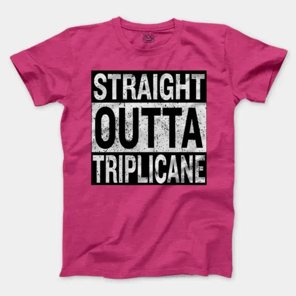 Straight Outta Triplicane Men/Unisex T-Shirt in Heather Heliconia Color