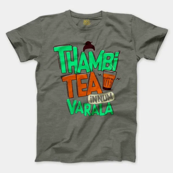 Thambi Tea Innum Varala Men/Unisex T-Shirt in Heather Military Green Color