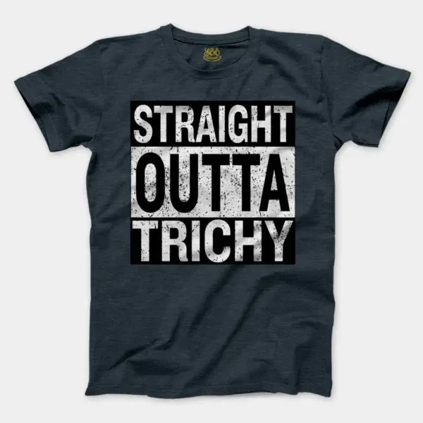 Straight Outta Trichy Men/Unisex T-Shirt in Heather Navy Color