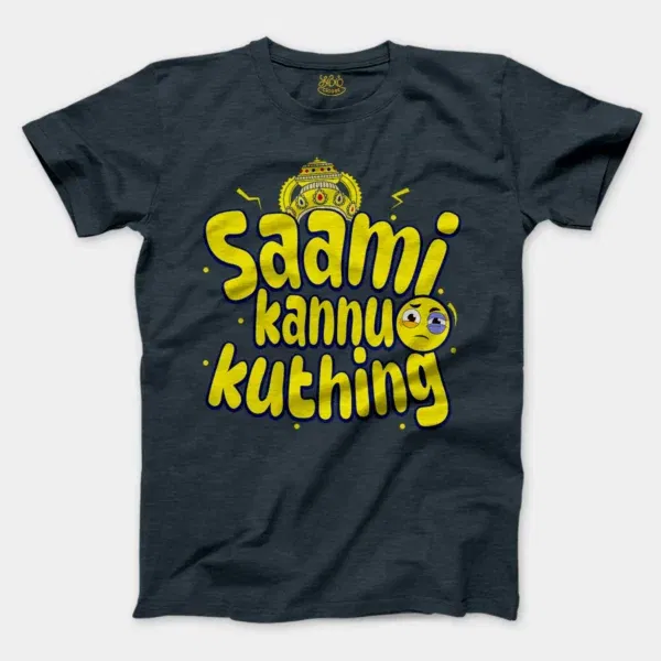 Saami Kannu Kuthing Men/Unisex T-Shirt in Heather Navy Color