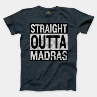 Straight Outta Madras Men/Unisex T-Shirt in Heather Navy Color