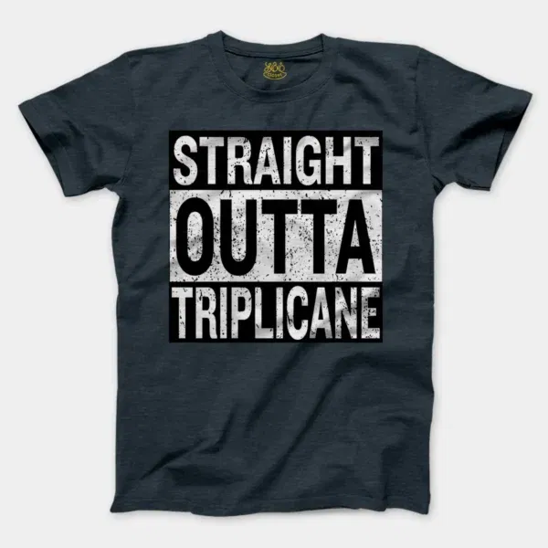 Straight Outta Triplicane Men/Unisex T-Shirt in Heather Navy Color