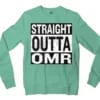Straight Outta Omr Men/Unisex Long Sleeve Sweatshirt in Heather Sport Dark Green Color