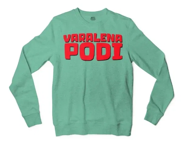 Varalena Podi Men/Unisex Long Sleeve Sweatshirt in Heather Sport Dark Green Color