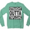 Straight Outta Triplicane Men/Unisex Long Sleeve Sweatshirt in Heather Sport Dark Green Color