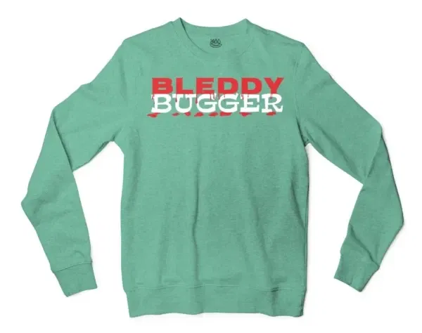 Bleddy Bugger Men/Unisex Long Sleeve Sweatshirt in Heather Sport Dark Green Color