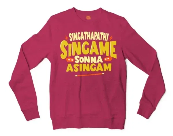 Singathapathi Singame Sunna Asingam Men/Unisex Long Sleeve Sweatshirt in Heather Sport Dark Maroon Color