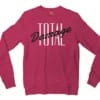Total Damage Men/Unisex Long Sleeve Sweatshirt in Heather Sport Dark Maroon Color