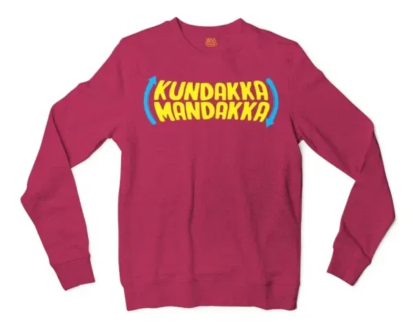 Kundakka Mandakka Men/Unisex Long Sleeve Sweatshirt in Heather Sport Dark Maroon Color