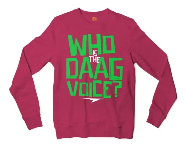 Who Is The Daag Voice Men/Unisex Long Sleeve Sweatshirt in Heather Sport Dark Maroon Color