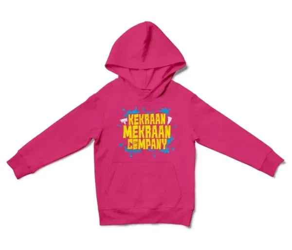 Kekraan Mekraan Company Unisex Youth Hoodie in Heliconia Color