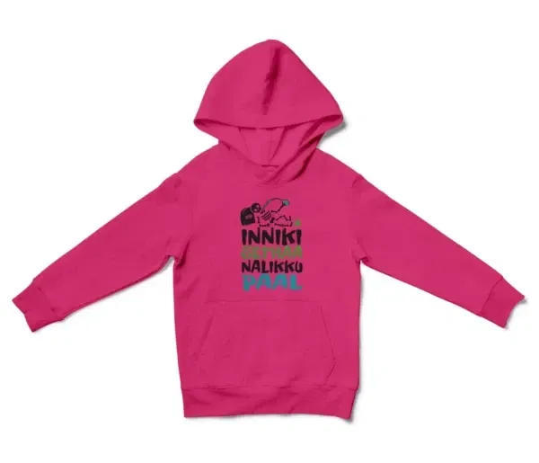 Inniki Setha Nalaiku Paal Unisex Youth Hoodie in Heliconia Color