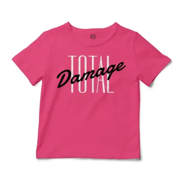 Total Damage Unisex Toddler T-Shirt in Hot Pink Color