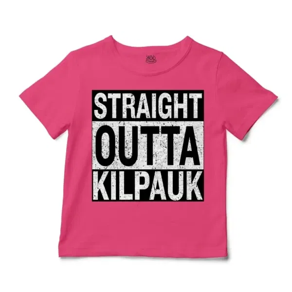 Straight Outta Kilpauk Unisex Toddler T-Shirt in Hot Pink Color