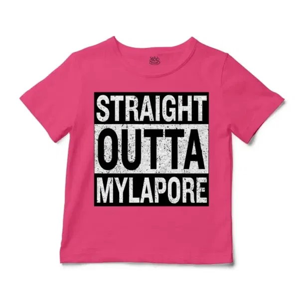 Straight Outta Mylapore Unisex Toddler T-Shirt in Hot Pink Color