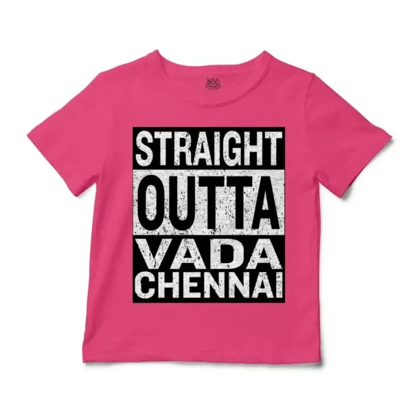 Straight Outta Vada Chennai Unisex Toddler T-Shirt in Hot Pink Color