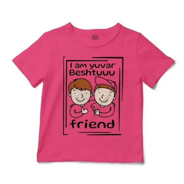 Iam Yuvar Best Friend Unisex Toddler T-Shirt in Hot Pink Color