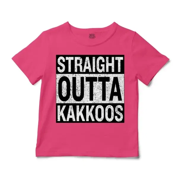 Straight Outta Kakkoos Unisex Toddler T-Shirt in Hot Pink Color