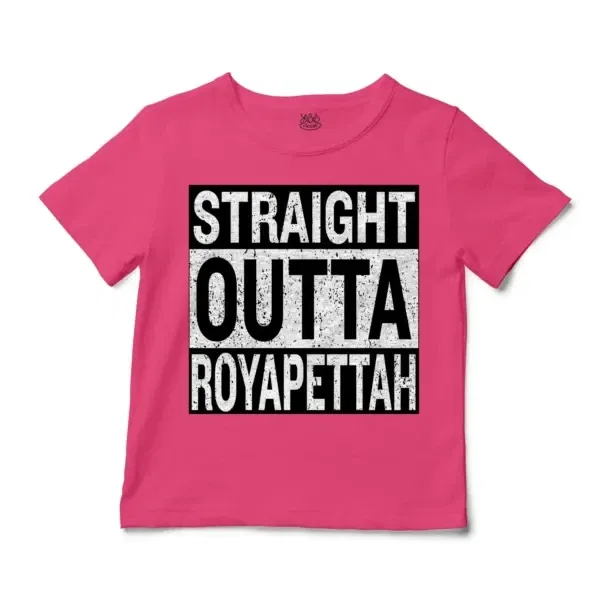 Straight Outta Royapettah Unisex Toddler T-Shirt in Hot Pink Color